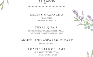 Lavender Festival 2026 Lunch Menu